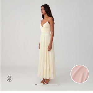 Fame and Partners Wrapped Pleated Dress - Blush - Size 10- Bridesmaid Dress
